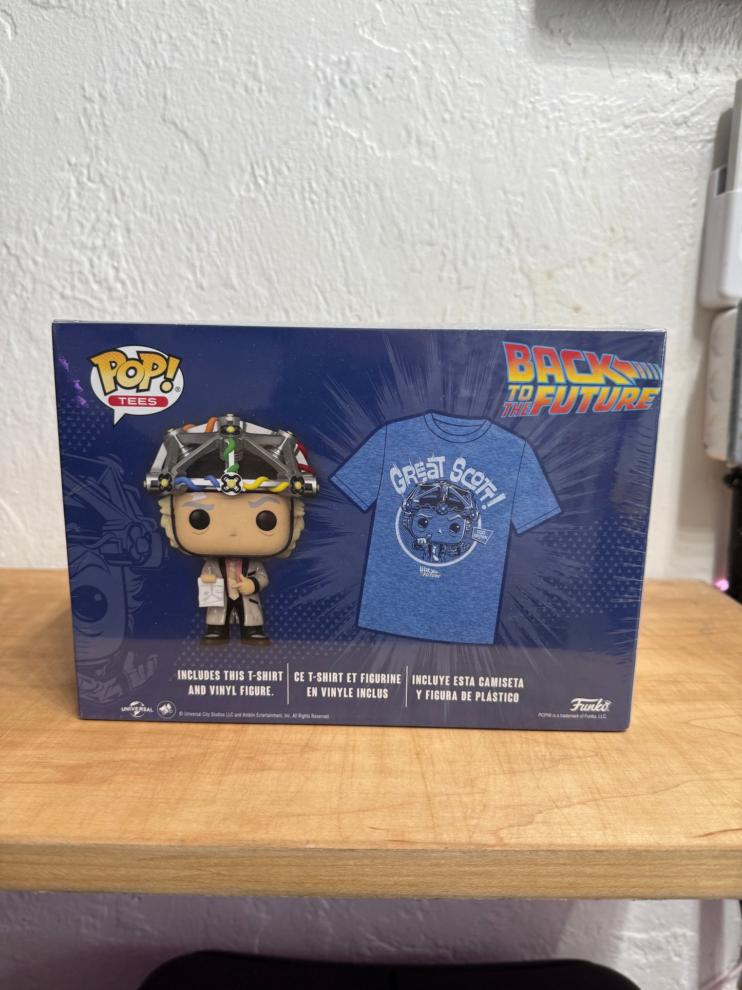 FUNKO POP! & TEE Back to the Future Doc w/Helmet - New XL Great Scott Shirt