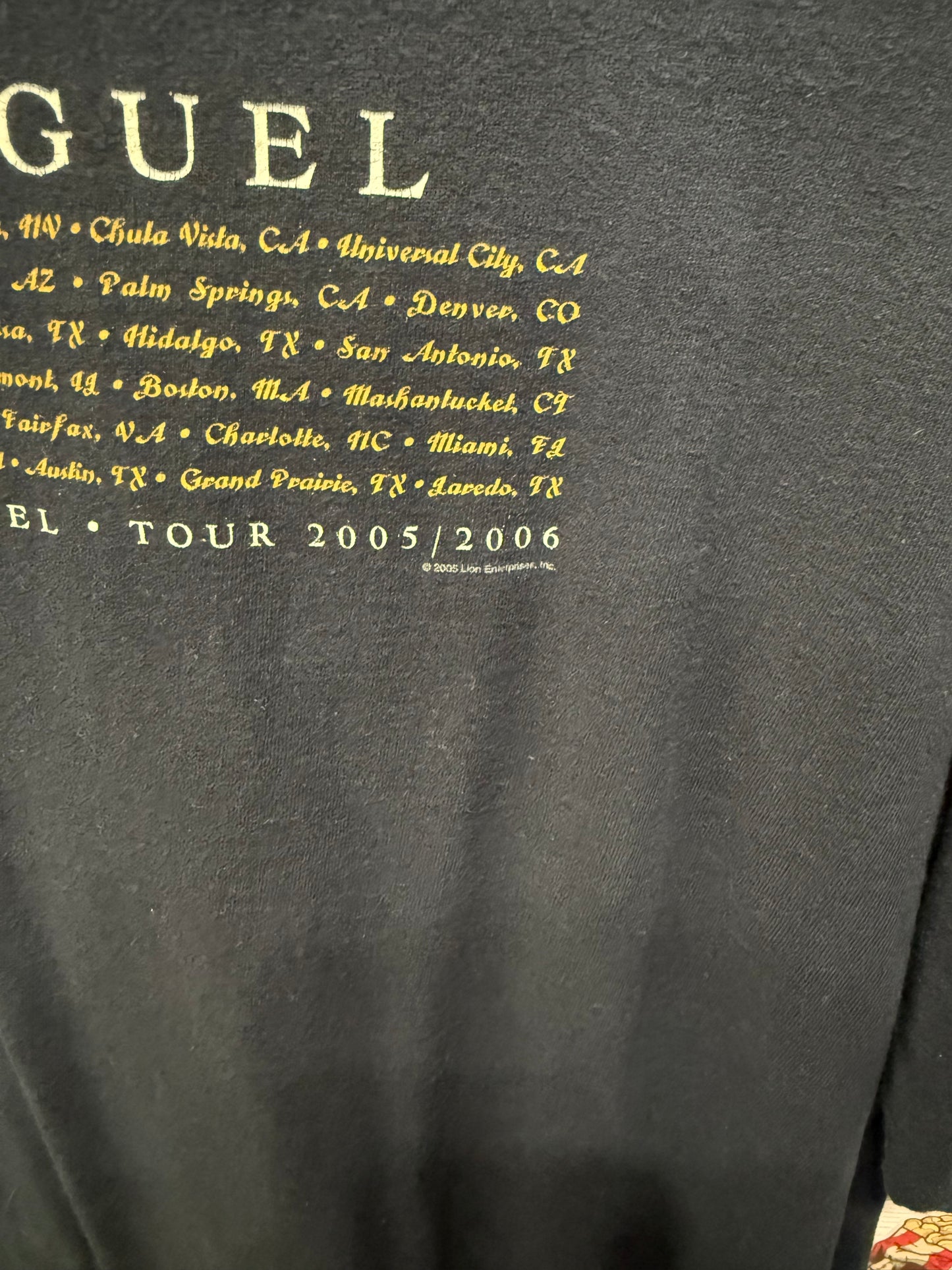 2005 Luis Miguel Mexico En La Piel Tour Shirt Size XL