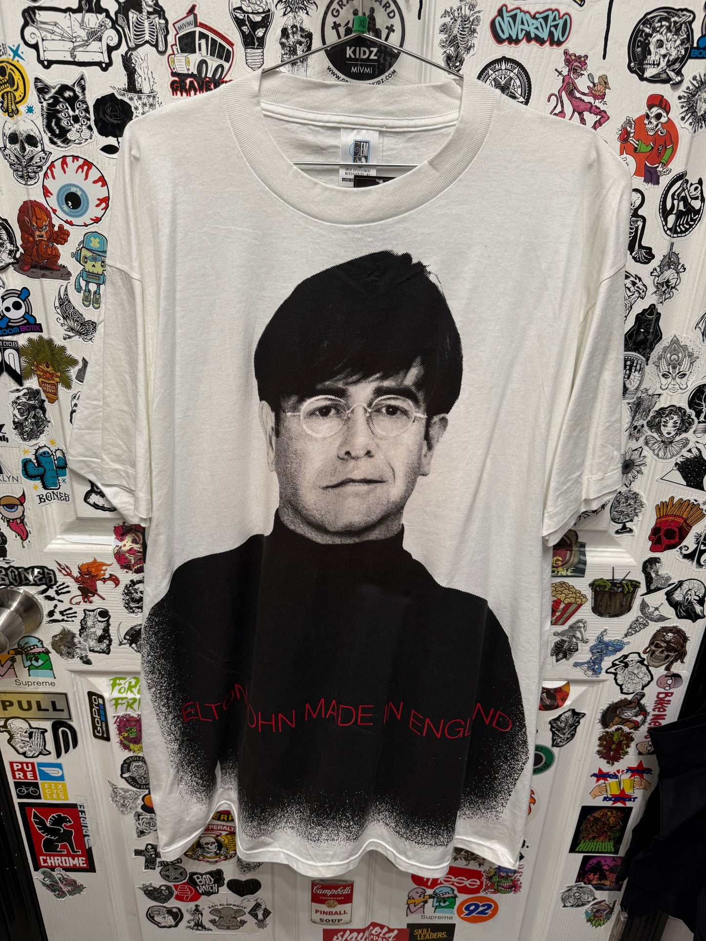 1995 Elton John Tour "Made In England" White Shirt AOP Size L
