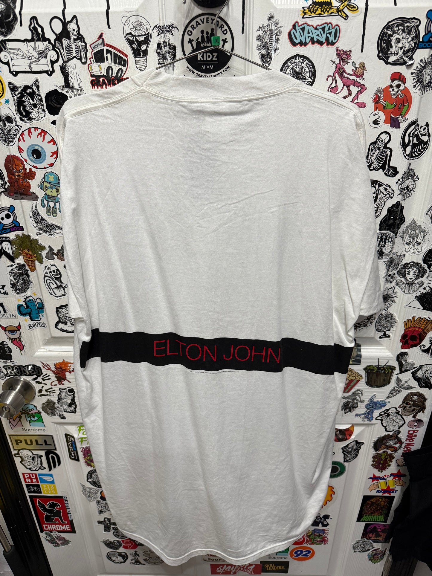 1995 Elton John Tour "Made In England" White Shirt AOP Size L