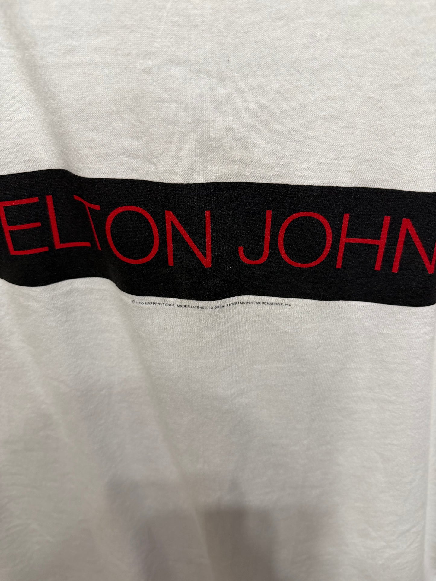 1995 Elton John Tour "Made In England" White Shirt AOP Size L