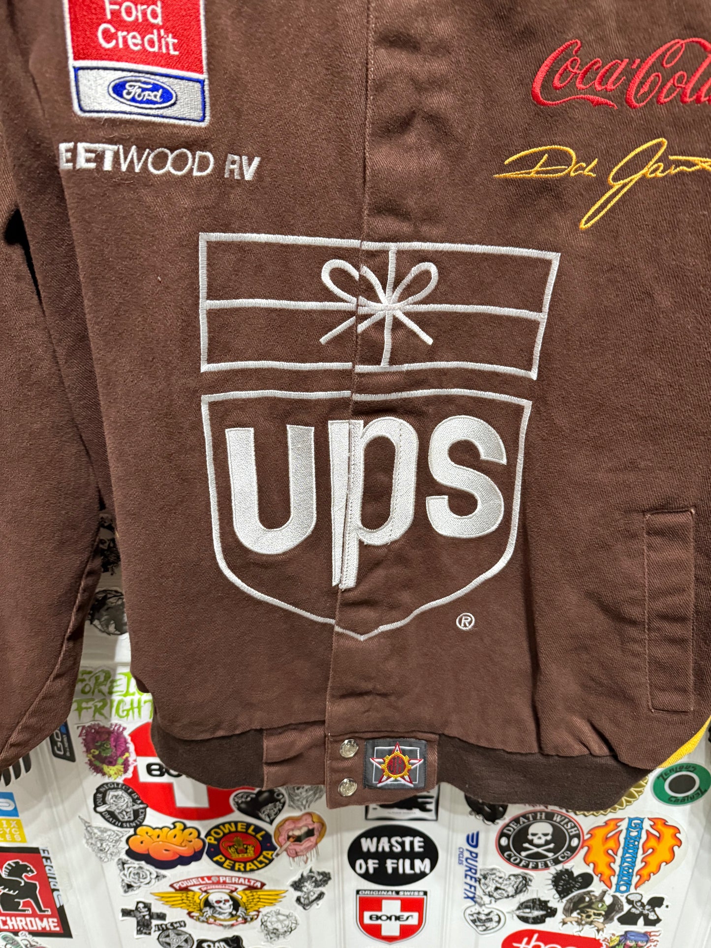 JH Design Dale Jarrett UPS Racing NASCAR Jacket Size XL