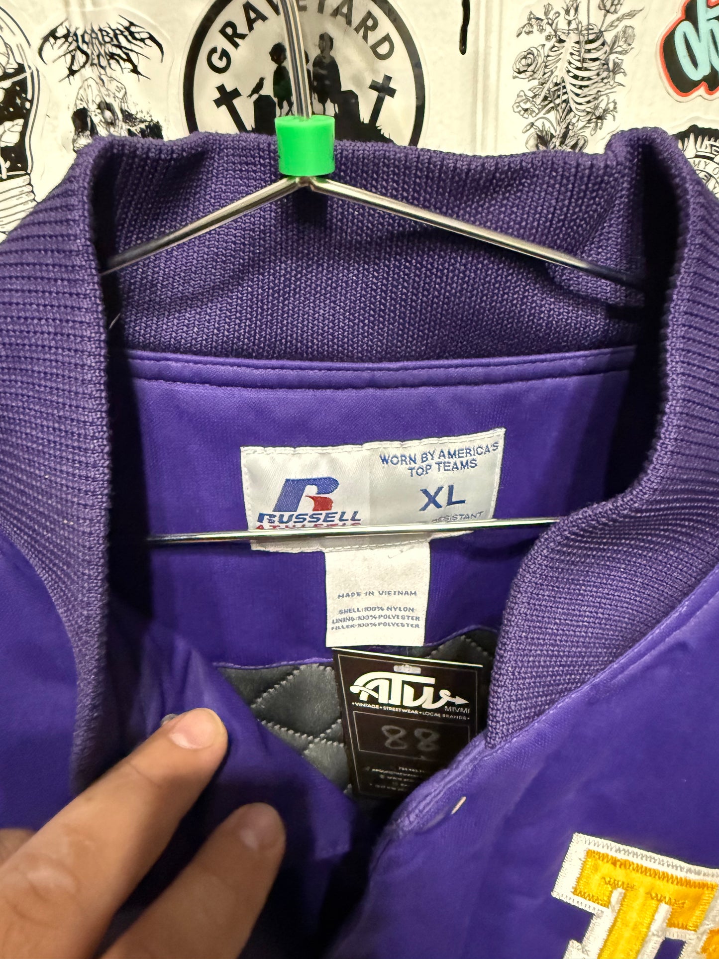 Russell Athletics THS Varsity Jacket Purple/Gold Size XL