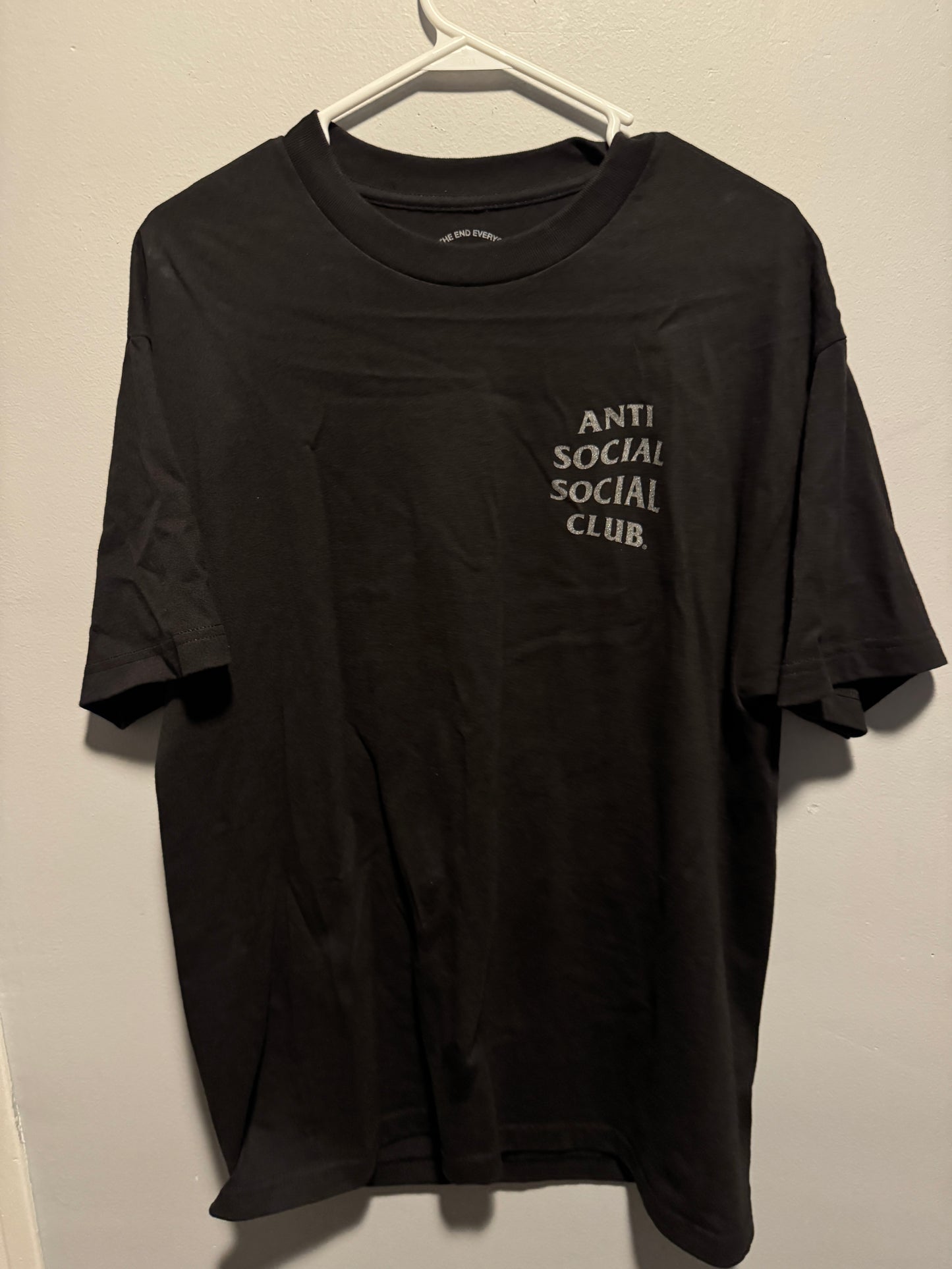 Anti Social Social Club Ghost Of You And Me Black/3M Tee Size Large