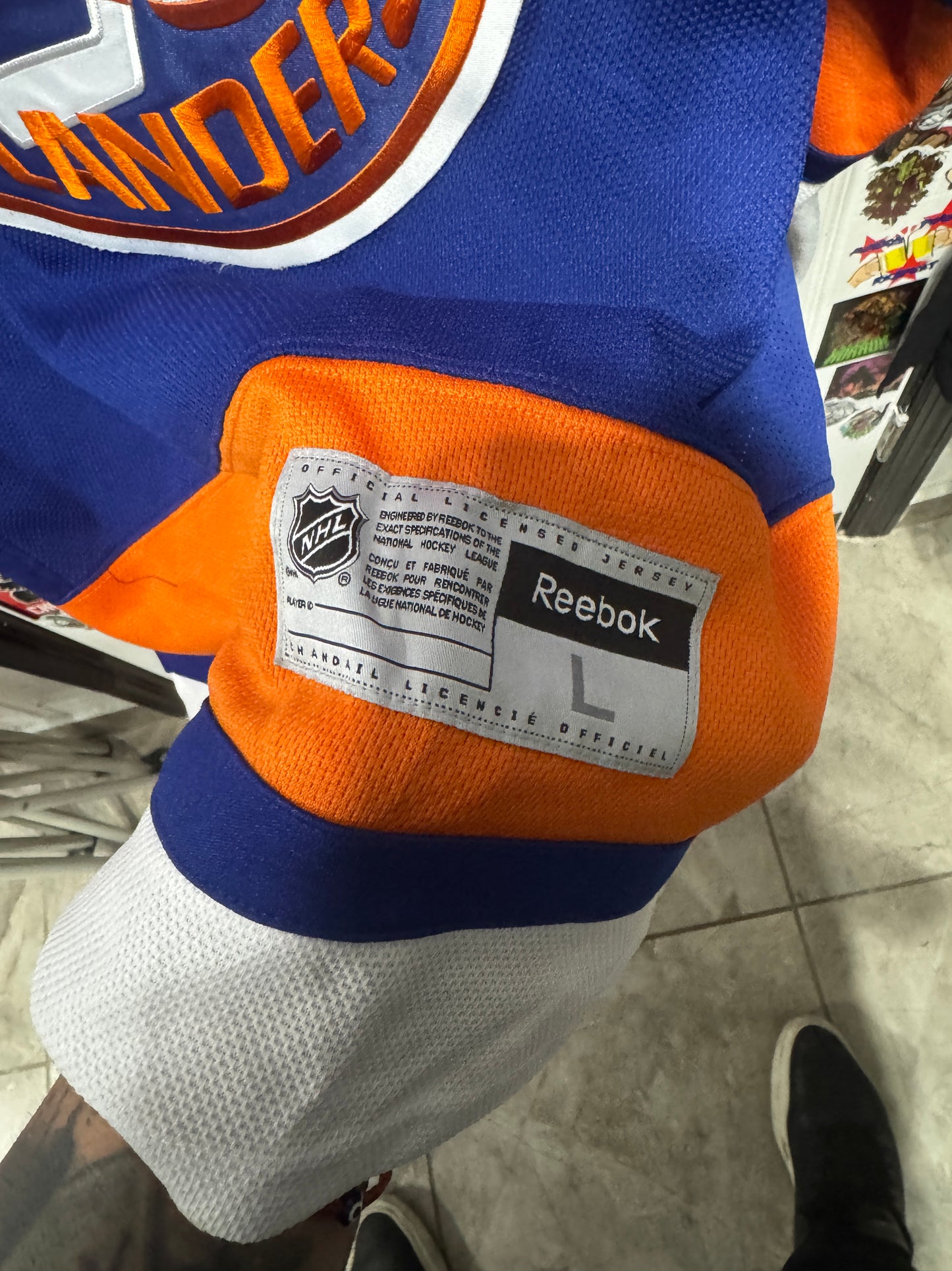 Reebok New York Islanders NHL Jersey Size Large – Blue/Orange Home