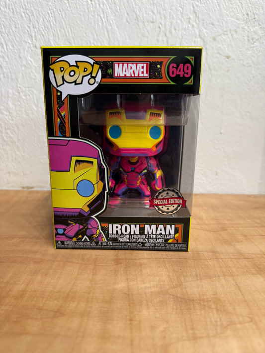 Funko Pop! Marvel 649 Iron Man Black Light Bobble Head Target Exclusive