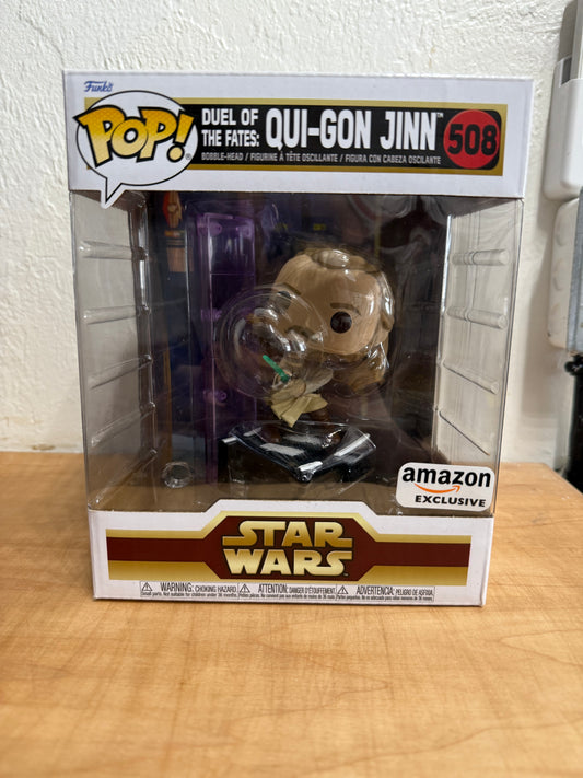 Funko Pop Deluxe Star Wars Duel of the Fates Qui-Gon Jinn 508 Amazon Exclusive