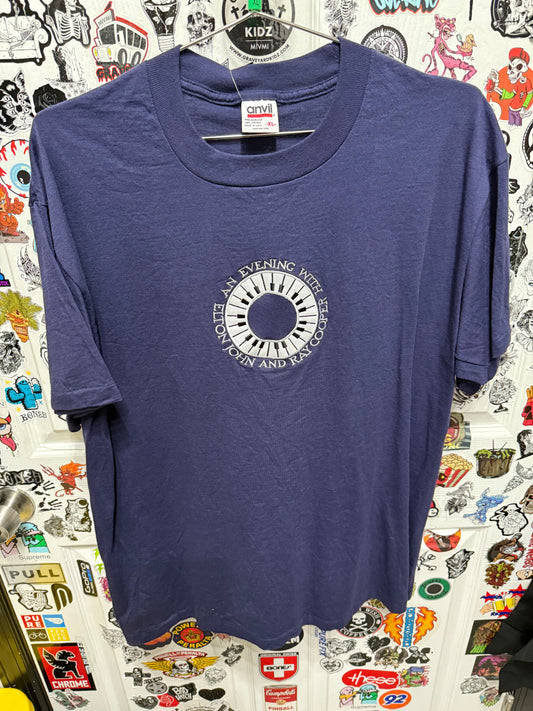 90's An Evening With Elton John and Ray Cooper Piano Shirt Size XL