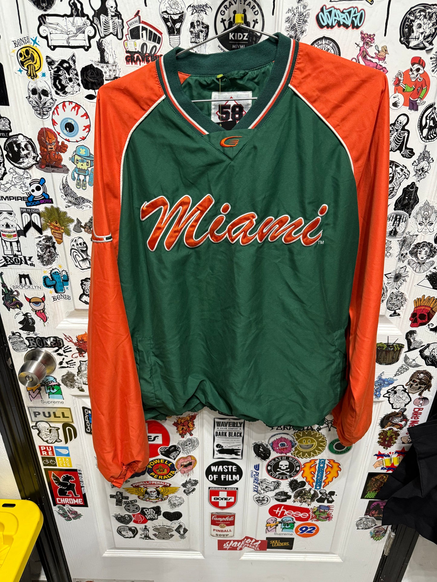 Miami Hurricanes Pullover Sideline Jacket Oversized M