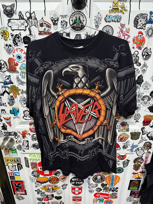 Slayer Eagle Crest All Over Print AOP Shirt Size XL