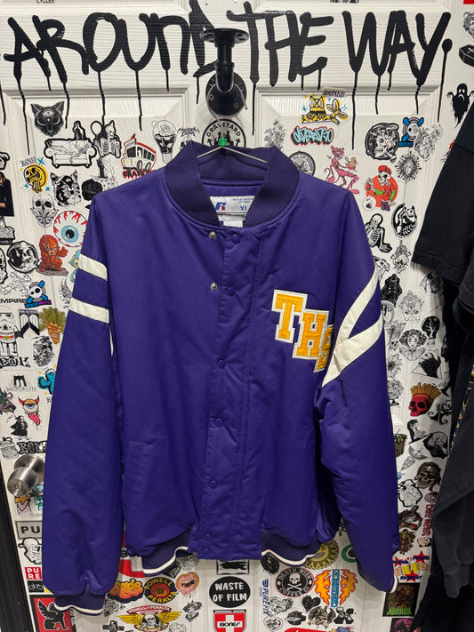 Russell Athletics THS Varsity Jacket Purple/Gold Size XL