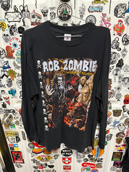 1998 Rob Zombie Hellbilly Deluxe Long Sleeve Shirt Delta Tag Size XL