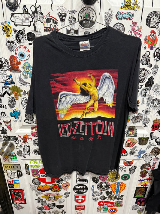 00's Led Zeppelin Icarus Logo Band Tour Shirt Size XL