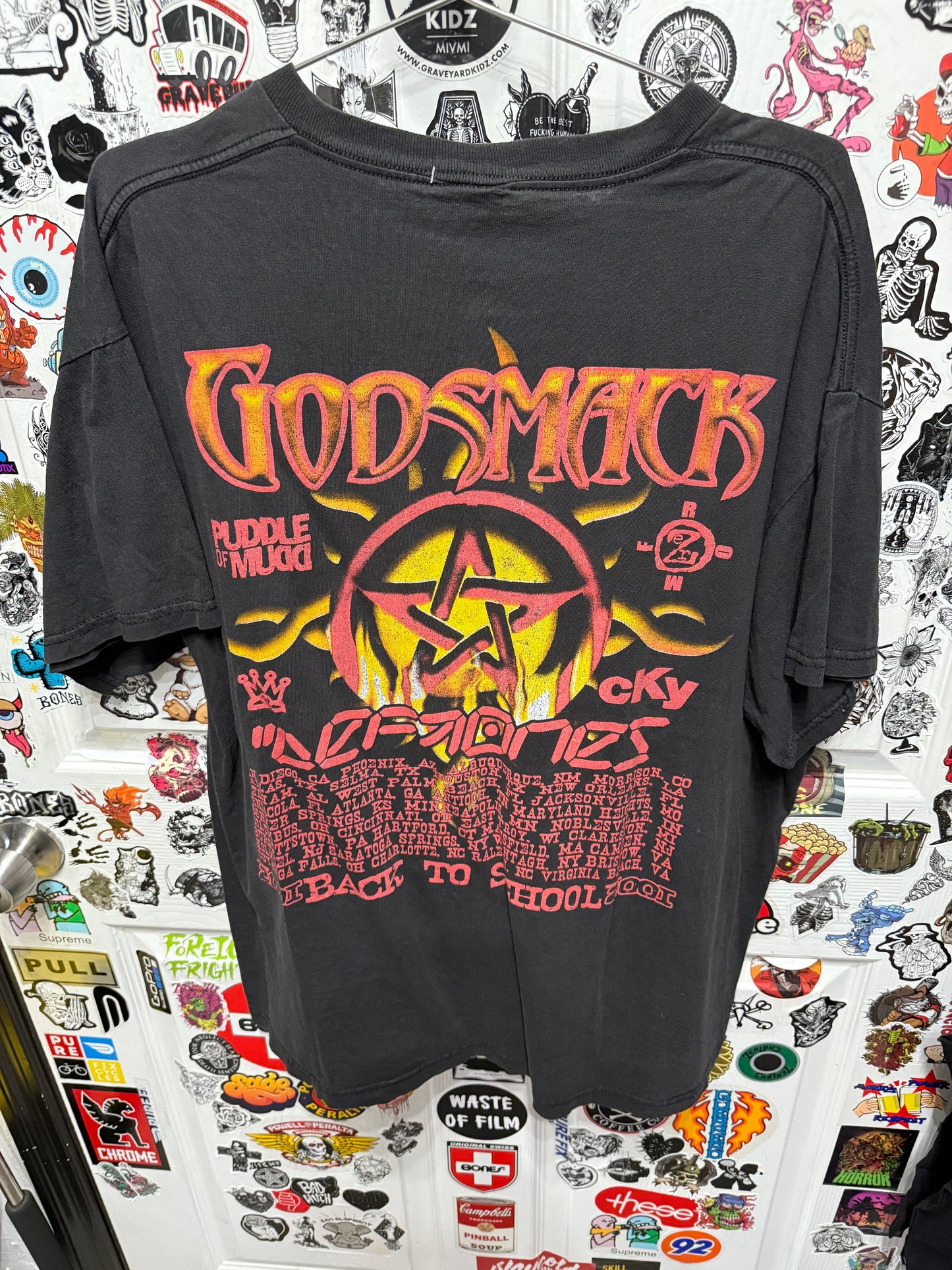 2001 Godsmack Ozzfest Back To School Deftones Band T-Shirt Y2K Size XL