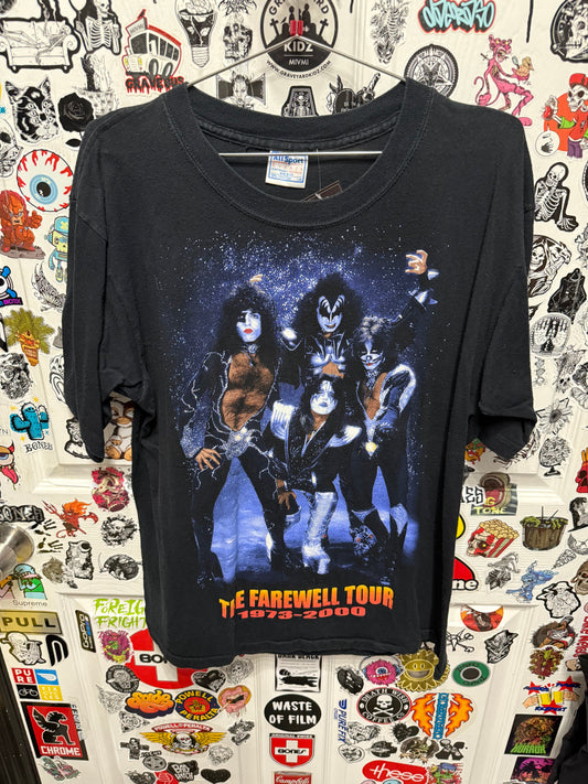 00's KISS The Farewell Tour 1973-2000 Concert Black T-Shirt Size L