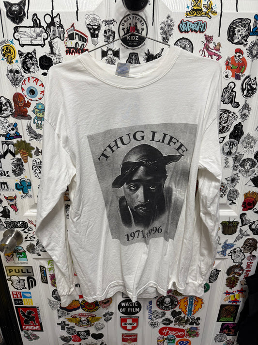 00's Tupac Memorial Thug Life Rap Tee Long Sleeve Size L