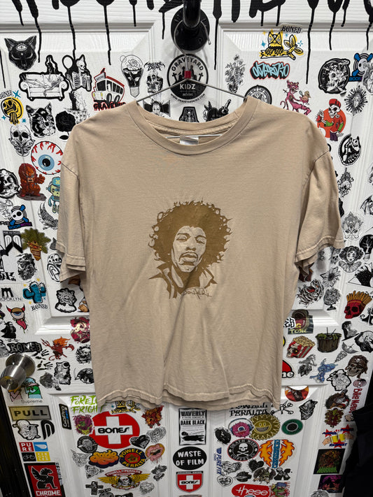 00's Jimi Hendrix T Shirt Big Face Print Size Large