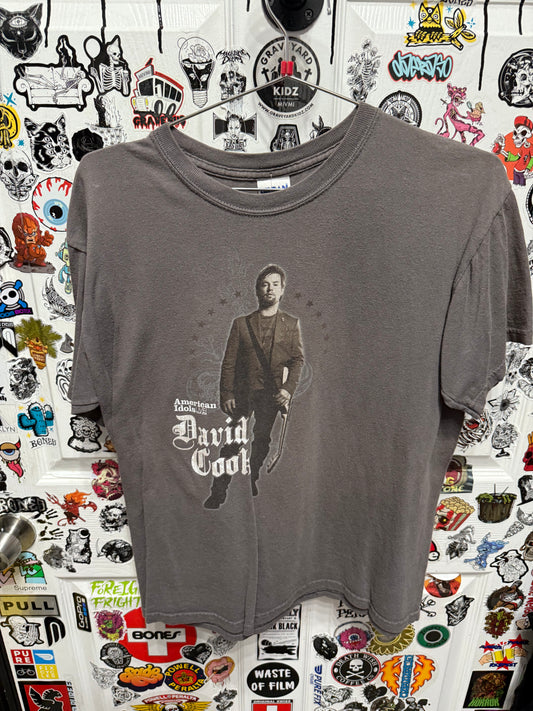 2008 American Idol David Cook Gray Graphic T Shirt Sz M