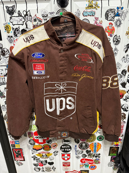 JH Design Dale Jarrett UPS Racing NASCAR Jacket Size XL