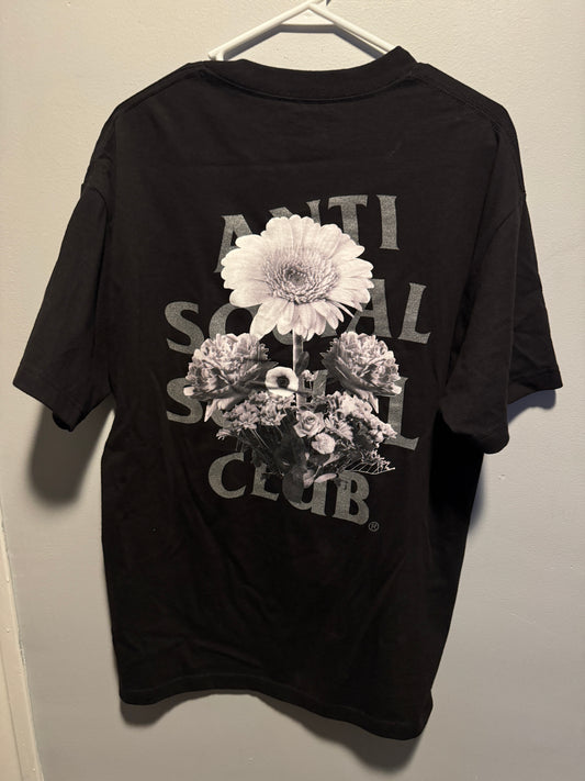 Anti Social Social Club Ghost Of You And Me Black/3M Tee Size Large